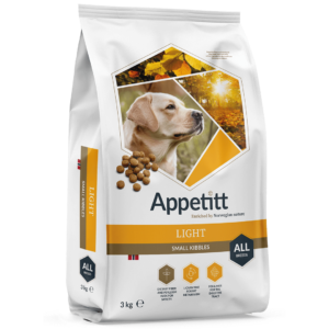 Appetitt Light hundfoder 3 kg fodersäck; gul och vit, labrador retriever (gul) avbildat